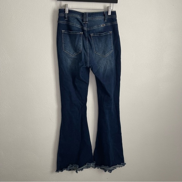 KanCan women’s High Rise Flared Jeans estilo distressed size 5/26 raw hem - Picture 2 of 12